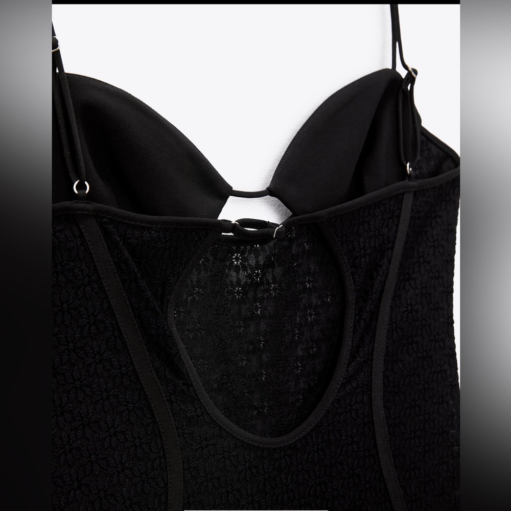 Zara lace bodysuit corset cut out , openwork embroidery - Picture 11 of 12